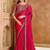 Rich pink sartin chiffon saree & sartin work saree