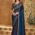 Twilight blue silk georgette saree & georgette work blouse