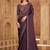 Wine silk sartin chiffon saree & banglori work blouse