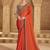 Saffron sartin chiffon saree & banglori work blouse