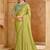 Pista green sartin chiffon saree & banglori work blouse
