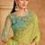 Pista green sartin chiffon saree & banglori work blouse