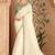 Powder white silk georgette saree & banglori work blouse