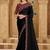 Pure black sartin chiffon saree & banglori work blouse