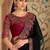Pure black sartin chiffon saree & banglori work blouse