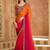 Orange sparkle shaded chiffon saree & banglori work blouse