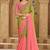 Shaded olive & peach tissue crashed georgette saree & banglori work blouse