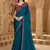 Till blue sartin chiffon saree & banglori work blouse
