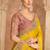 Gold sartin chiffon saree & banglori work blouse