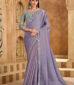 Levandar tissue georgette saree & sartin work blouse