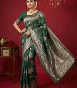 green soft silk blend saree – elegant & comfortable
