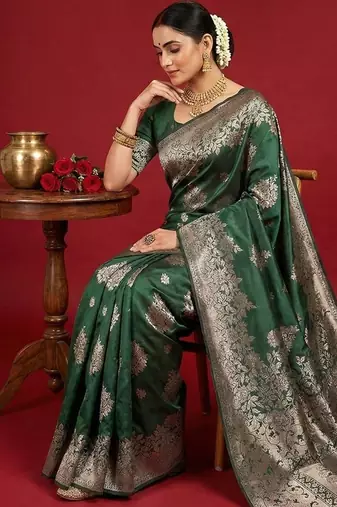 green soft silk blend saree  elegant & comfortable