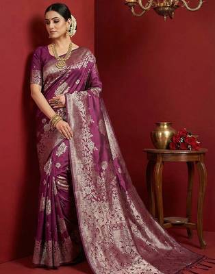 wine soft silk blend saree  elegant & comfortable 3