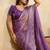 lavender designer metallic velvet satin saree with cutdana & sequin zari work
