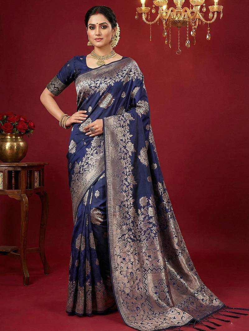 purple soft silk blend saree – elegant & comfortable