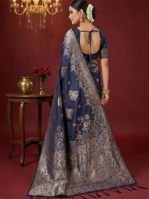 purple soft silk blend saree  elegant & comfortable 2