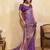 lavender designer metallic velvet satin saree with cutdana & sequin zari work