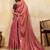 baby pink designer metallic velvet satin saree with cutdana & sequin zari work