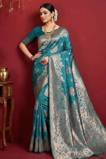 sky blue soft silk blend saree     elegant & comfortable