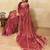 baby pink designer metallic velvet satin saree with cutdana & sequin zari work