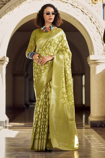 light green elegant tissue silk saree – lightweight & luxurious fabric