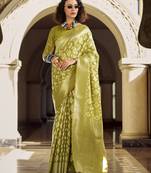 light green elegant tissue silk saree – lightweight & luxurious fabric