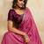 pink designer metallic velvet satin saree with cutdana & sequin zari work