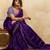 purple designer metallic velvet satin saree with cutdana & sequin zari work