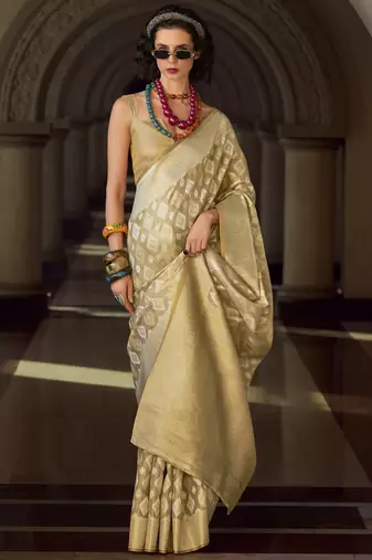 chiku elegant tissue silk saree     lightweight & luxurious fabric