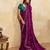 rani pink designer metallic velvet satin saree with cutdana & sequin zari work
