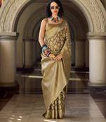 brown elegant tissue silk saree – lightweight & luxurious fabric