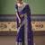 purple elegant fancy saree with designer embroidery, sequins, stones & pearl work with matching blouse