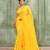 Women's yellow embellished cotton blend jamdani saree