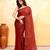 maroon embellished cotton blend zari check handloom saree