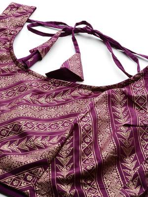 Wine Printed Poly Crepe lehenga choli 3