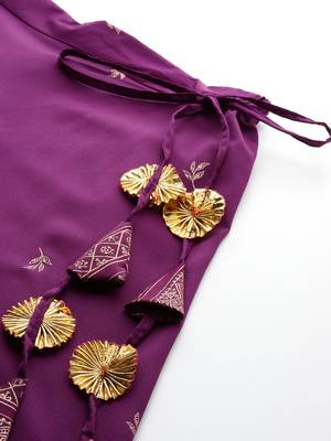 Wine Printed Poly Crepe lehenga choli 4