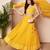 Mustard Embroidered Poly Georgette lehenga choli