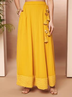 Mustard Embroidered Poly Georgette lehenga choli 4