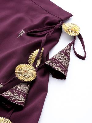 Wine Printed Poly Crepe lehenga choli 4