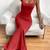 red polyester maxi dress with slim fit bodycon design