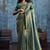 sea green elegant handloom weaving art silk saree with matching art silk blouse – traditional festival