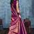 magenta elegant handloom weaving art silk saree with matching art silk blouse – traditional festival