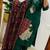 Floral embroidered v neck pure cotton kurta trouser & dupatta set