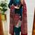 Floral embroidered v neck pure cotton kurta trouser & dupatta set