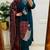 Floral embroidered v neck pure cotton kurta trouser & dupatta set