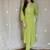 Floral embroidered green pure cotton  kurta & trouser