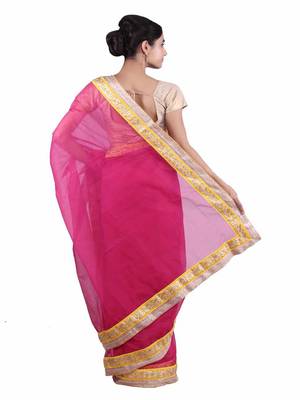 magenta kota doria silk saree with zari border 2