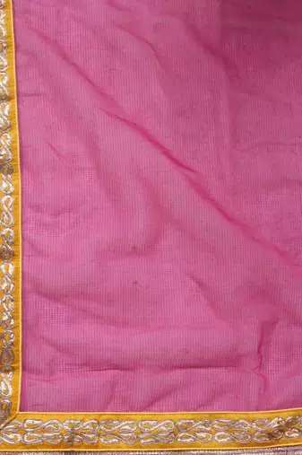 magenta kota doria silk saree with zari border