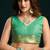 sea green premium munga cotton mina work saree with zari border & pum pum lace