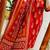 Floral printed orange pure cotton  kurta trouser and dupatta set